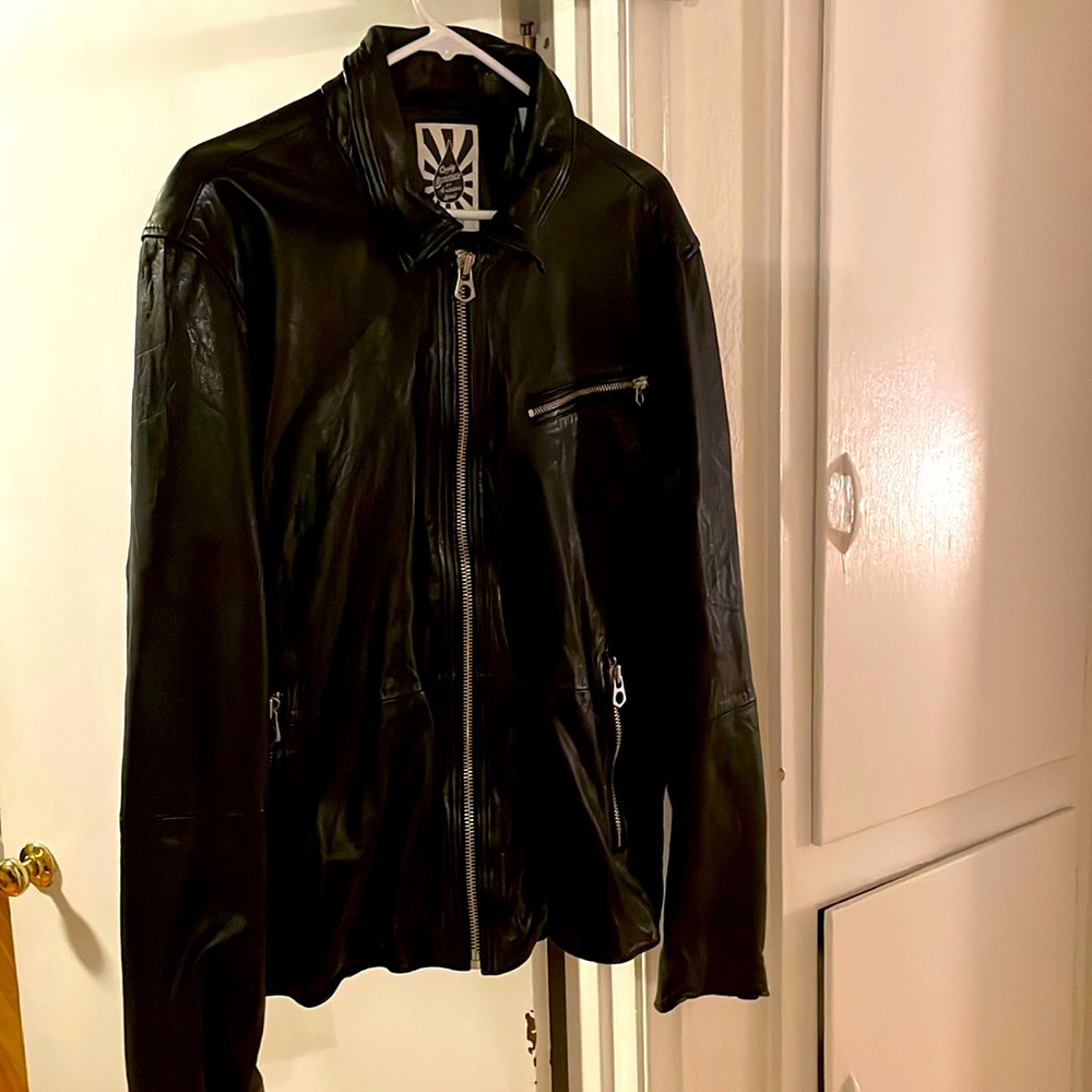 SCOTCH AND SODA LEATHER JACKET BLACK